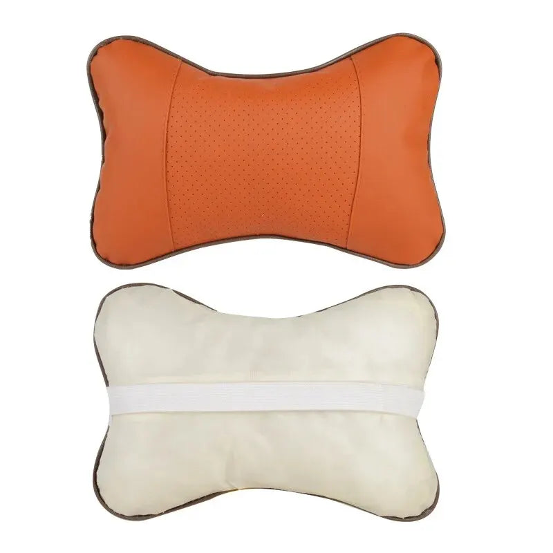 Almohadas universales de cuero Pu para el cuello del coche, reposacabezas para aliviar el dolor de cabeza, relleno de fibra, paquete de 1 piezas