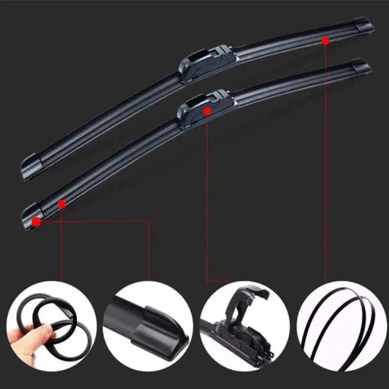 Universal Car Windshield Wiper Blades Frameless Soft Rubber U Type Blades 