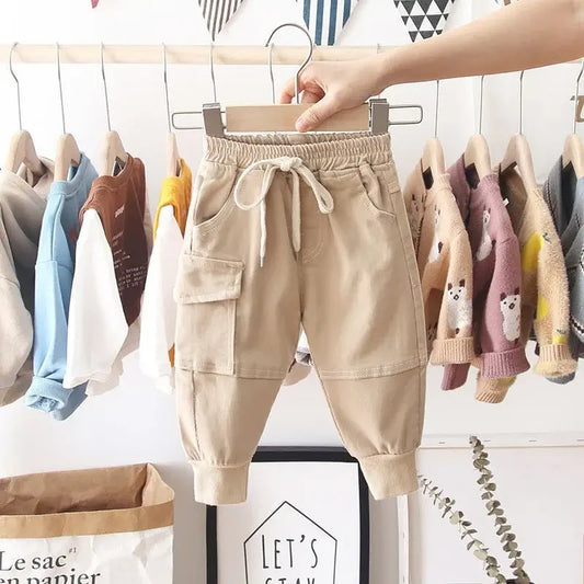 Pantalones Cargo de algodón para niños de 2 a 6 años, ropa deportiva informal