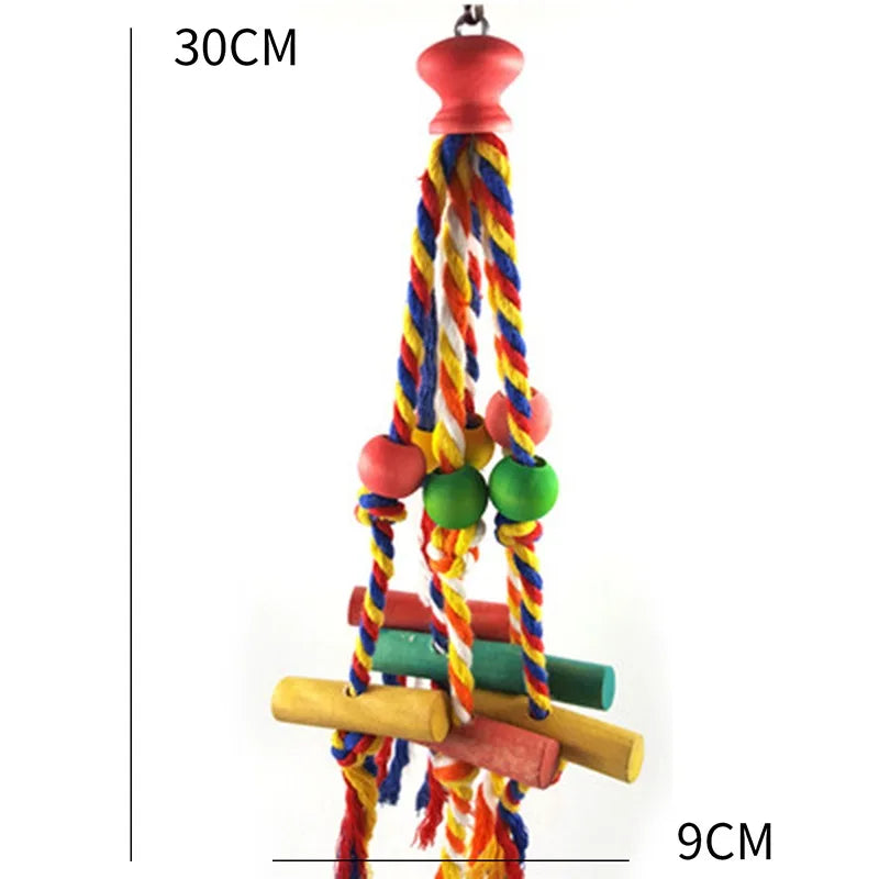 Juguete para masticar loros, cuerda de algodón, puente para morder, rasgado, ca