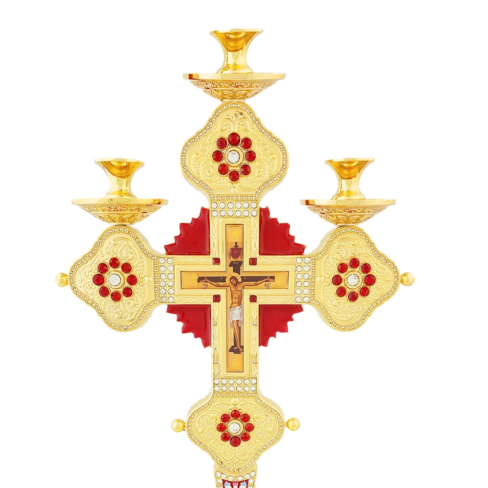 Greek Cross of Blessing for Church Decoration, Religious Articulated, C 