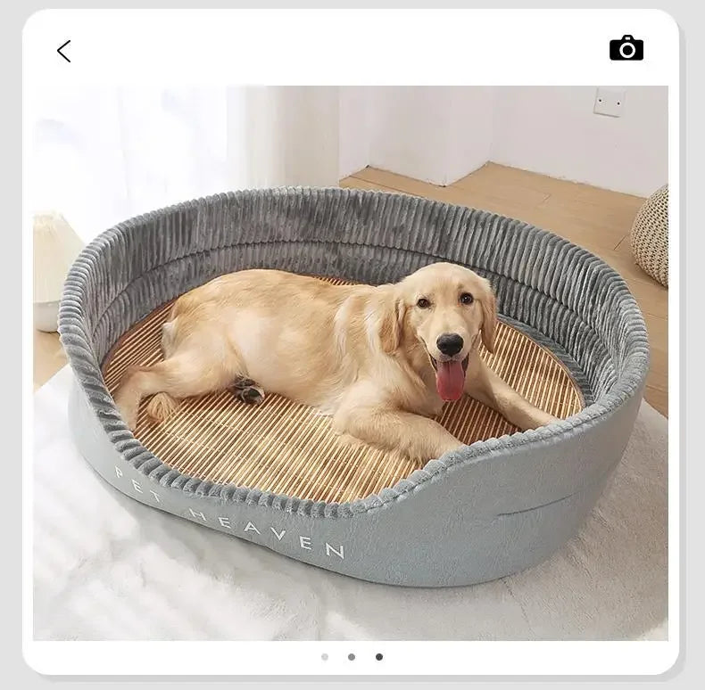 Large Dog House Double-sided Soft Pet Bed Warm Sofa 