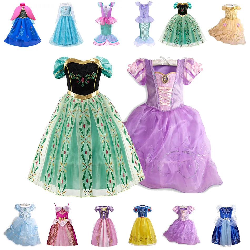 Girls Princess Dress Cinderella Snow White Aurora So Costume 