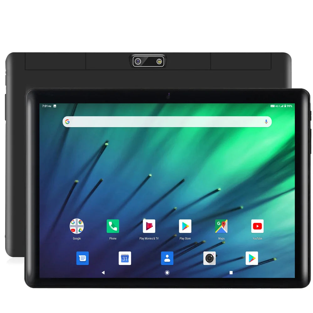 Tableta Pc de 10,1 pulgadas con Octa Core, 4GB de RAM, 64GB de ROM, cámaras duales Google Play, SIM Dual, llamadas telefónicas, Bluetooth, Wifi, versión Global