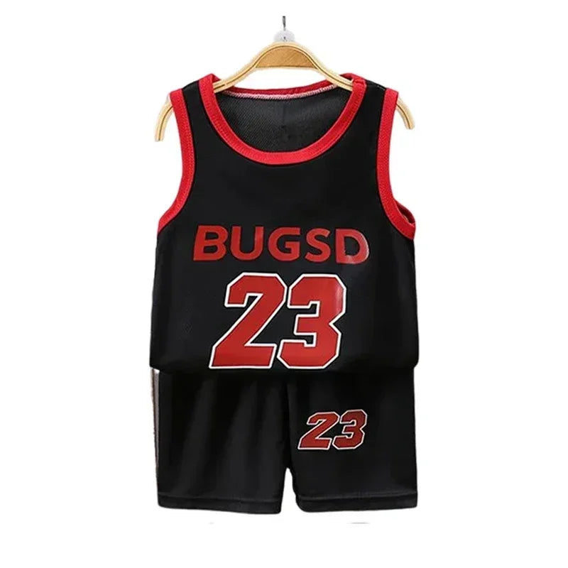 Boys sleeveless basketball jersey sets shorts p 