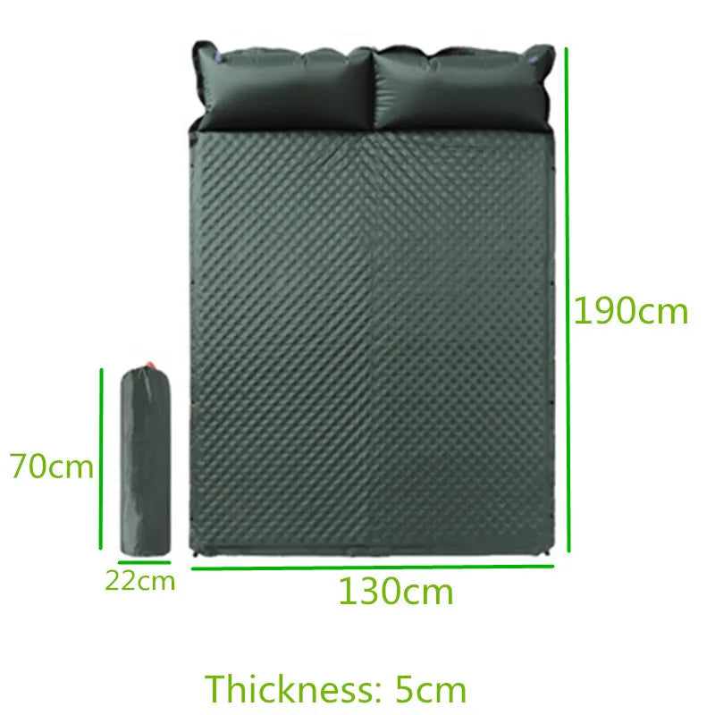 Colchoneta inflable para acampar, colchón de autoinflado, grueso, empalmado, ti