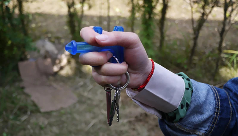 LLavero de Defensa Personal para hombre y mujer, herramienta de seguridad táctica para exteriores, de nailon negro