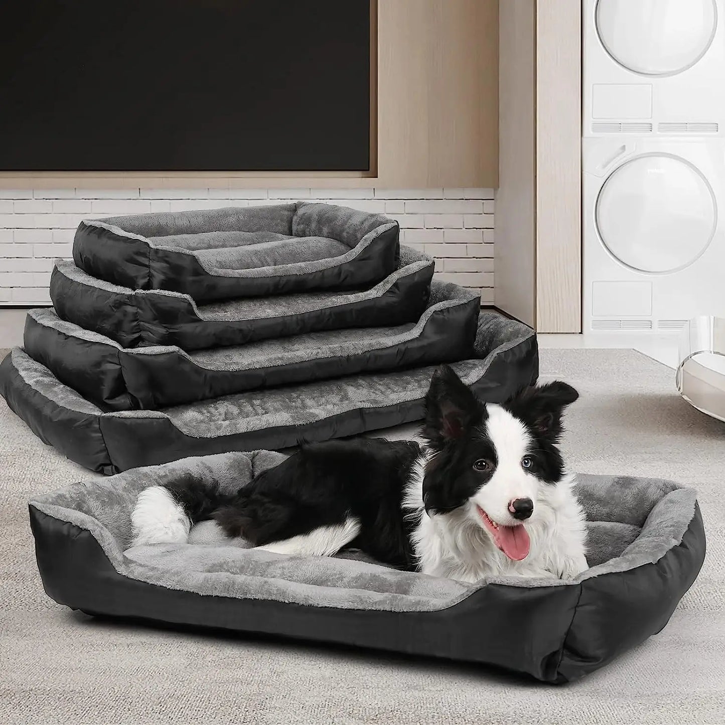 ATUBAN Rectangular Dog Bed for Large and Medium Dogs Washable Comfortable and Comfortable 