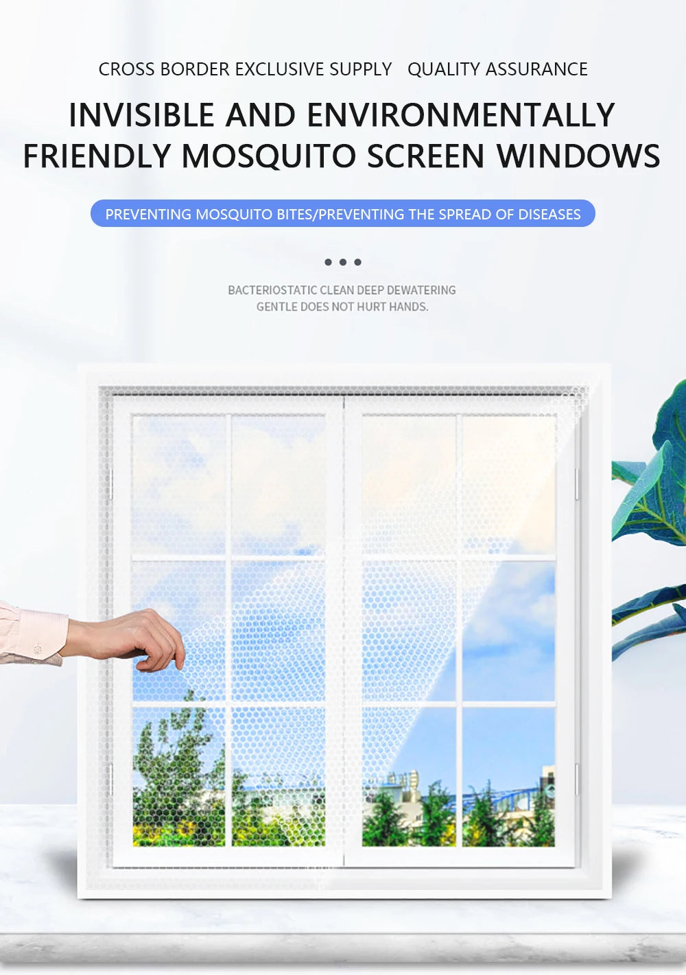 Mosquitera autoadhesiva para ventana, malla antimosquitos para puerta, bricolaje