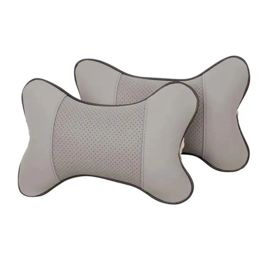 Almohadas universales de cuero Pu para el cuello del coche, reposacabezas para aliviar el dolor de cabeza, relleno de fibra, paquete de 1 piezas