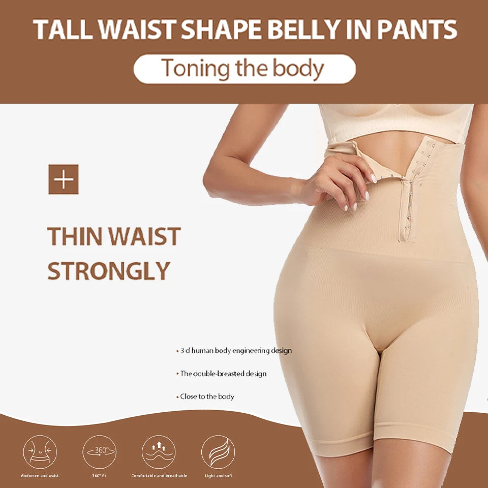 Women High Waist Flat Belt Waist Shapewear Slimming Panties Tummy Control Shapewear Shaping Straps 