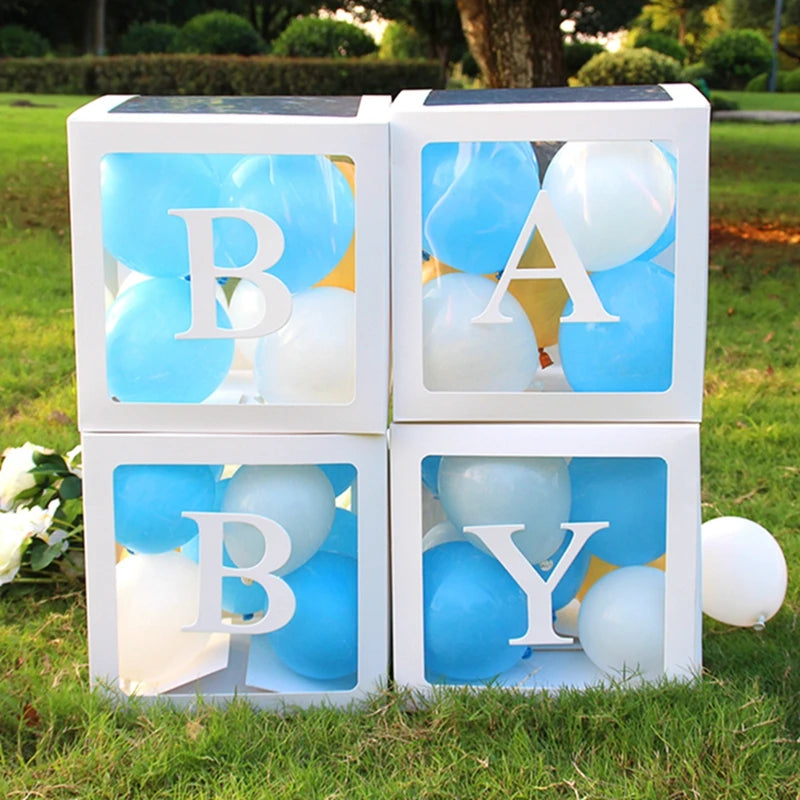 Transparent Letter Balloons Box Baby Shower Birthday Decoration 