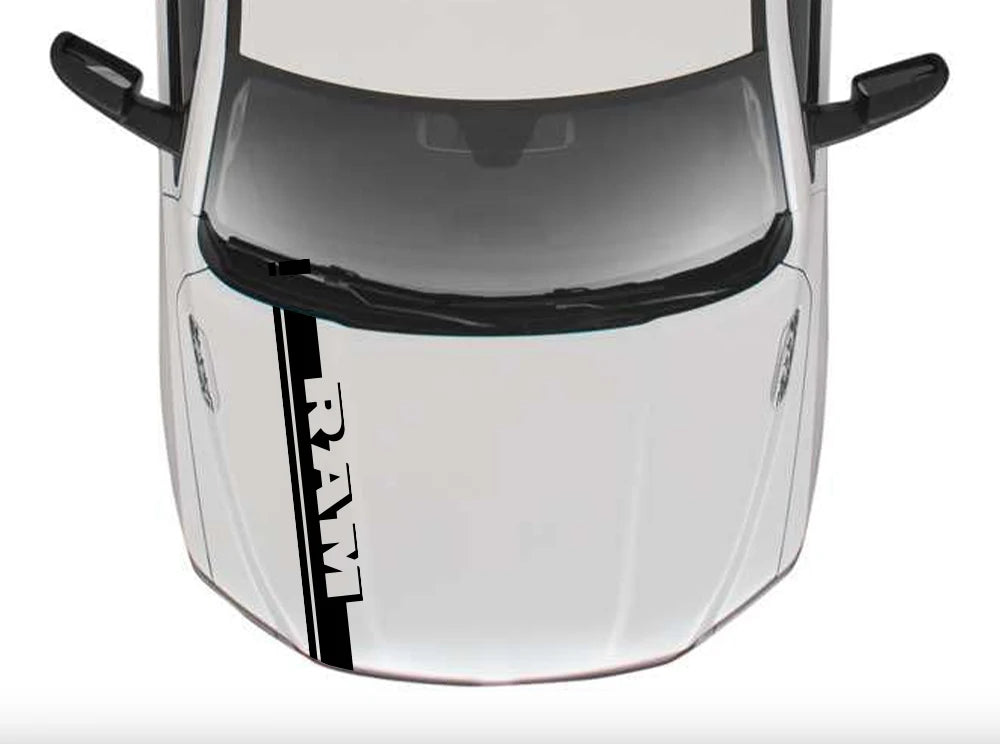 Car Hood Sticker for Dodge RAM 1500 2500 3500 Rebel TRX Pickup Stripe 