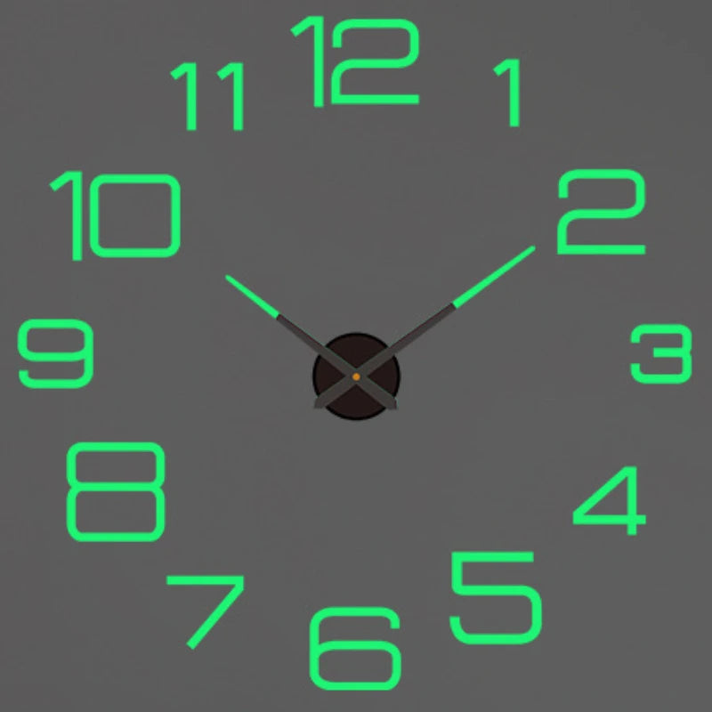 Reloj de pared grande 3D de diseño moderno, cronógrafo de cuarzo artesanal, pegatinas de espejo acrílico, decoración del hogar y sala de estar, 2024