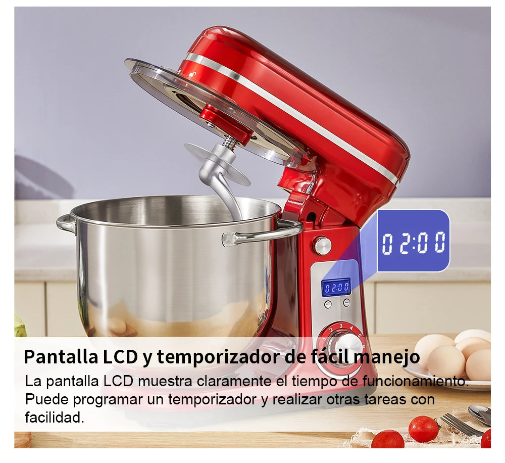 BioloMix-batidora con soporte para alimentos de cocina, batidora con Motor silencioso, batidor de huevos de crema, amasadora de masa de látigo, 6 velocidades, 1200 W, 6 L, CC