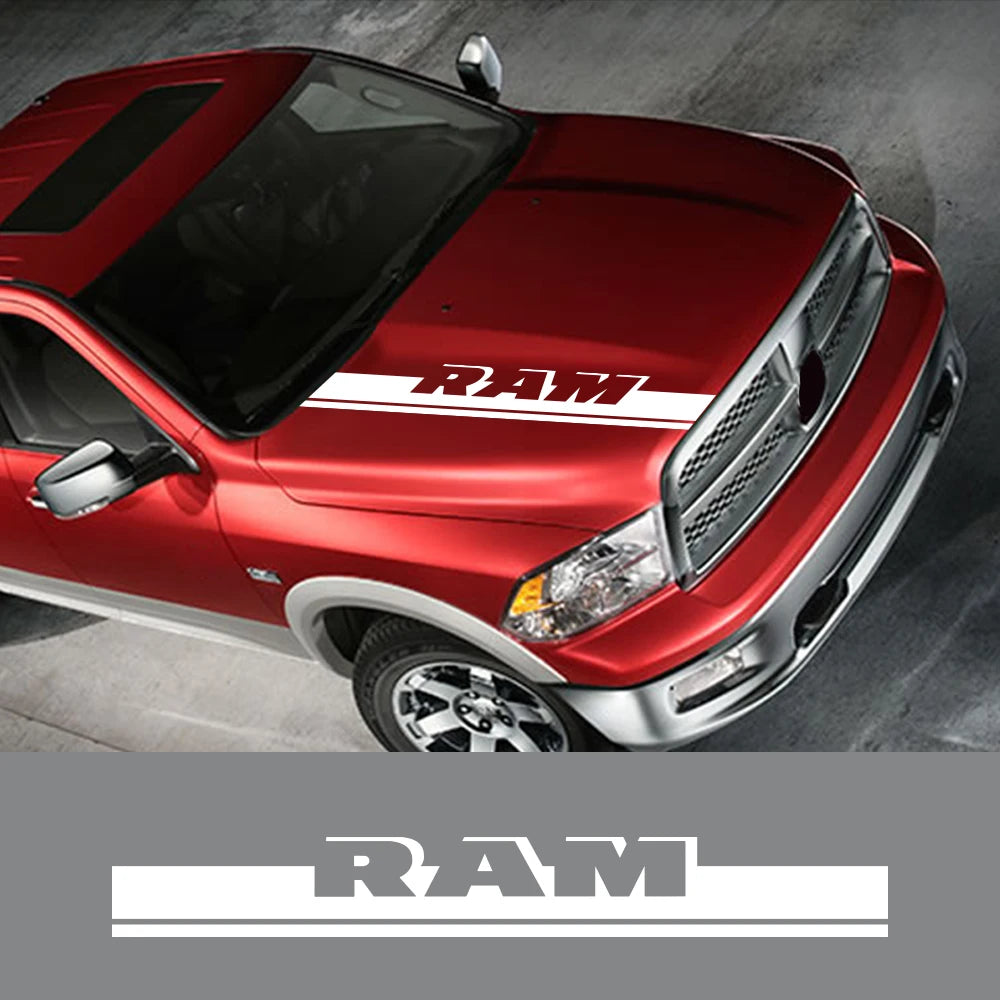 Car Hood Sticker for Dodge RAM 1500 2500 3500 Rebel TRX Pickup Stripe 