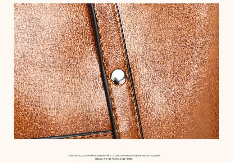 Bolsos de hombro de cuero con cera de aceite para mujer, bolso cruzado Vintage,