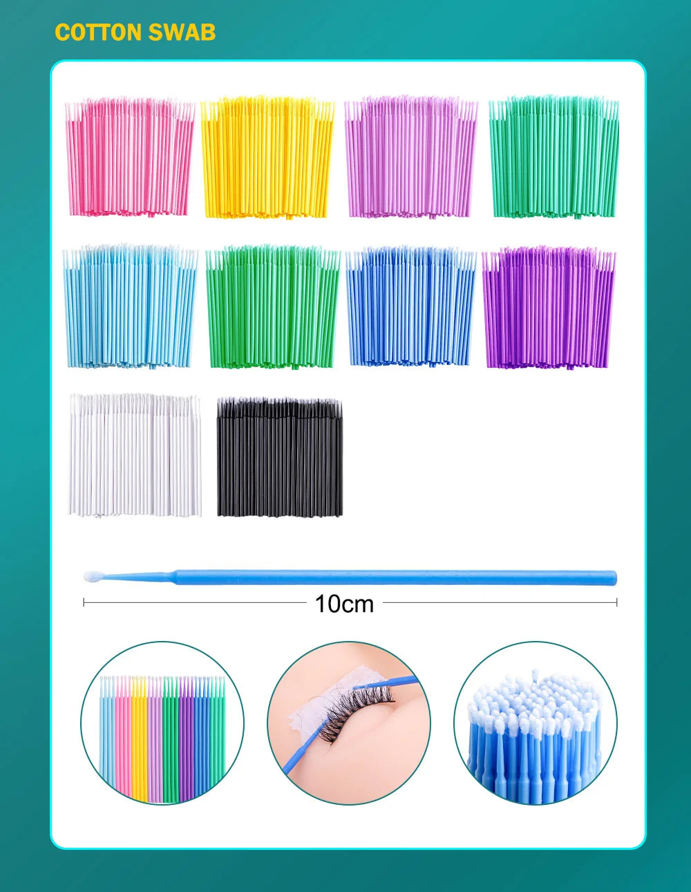 Disposable Mascara Wands Eyelash Applicator Brush Spoolies for Ext 