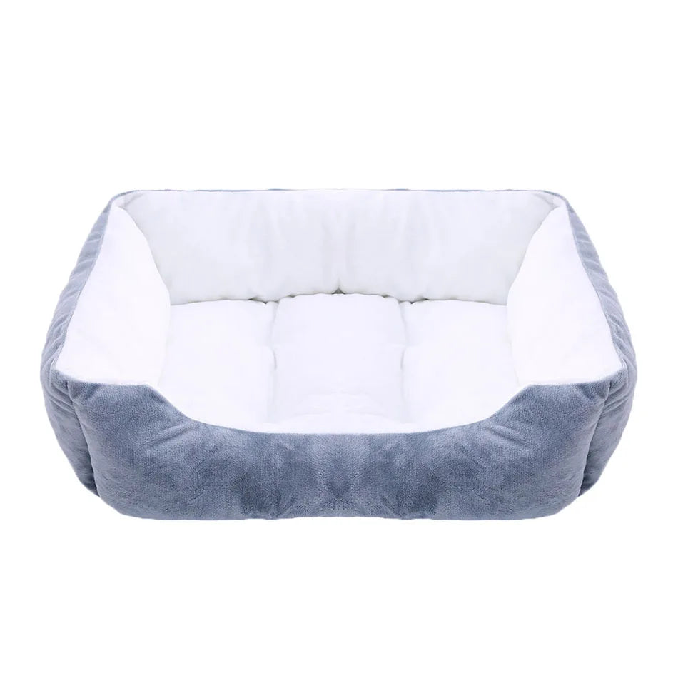 Square Plush Dog Cat Bed Sofa Bed for Medium and Small Dogs 