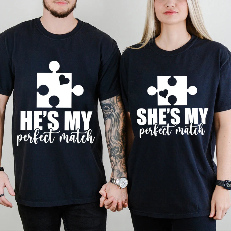 "She's My Perfect Match" Unisex T-Shirt, Short Sleeve T-Shirt 