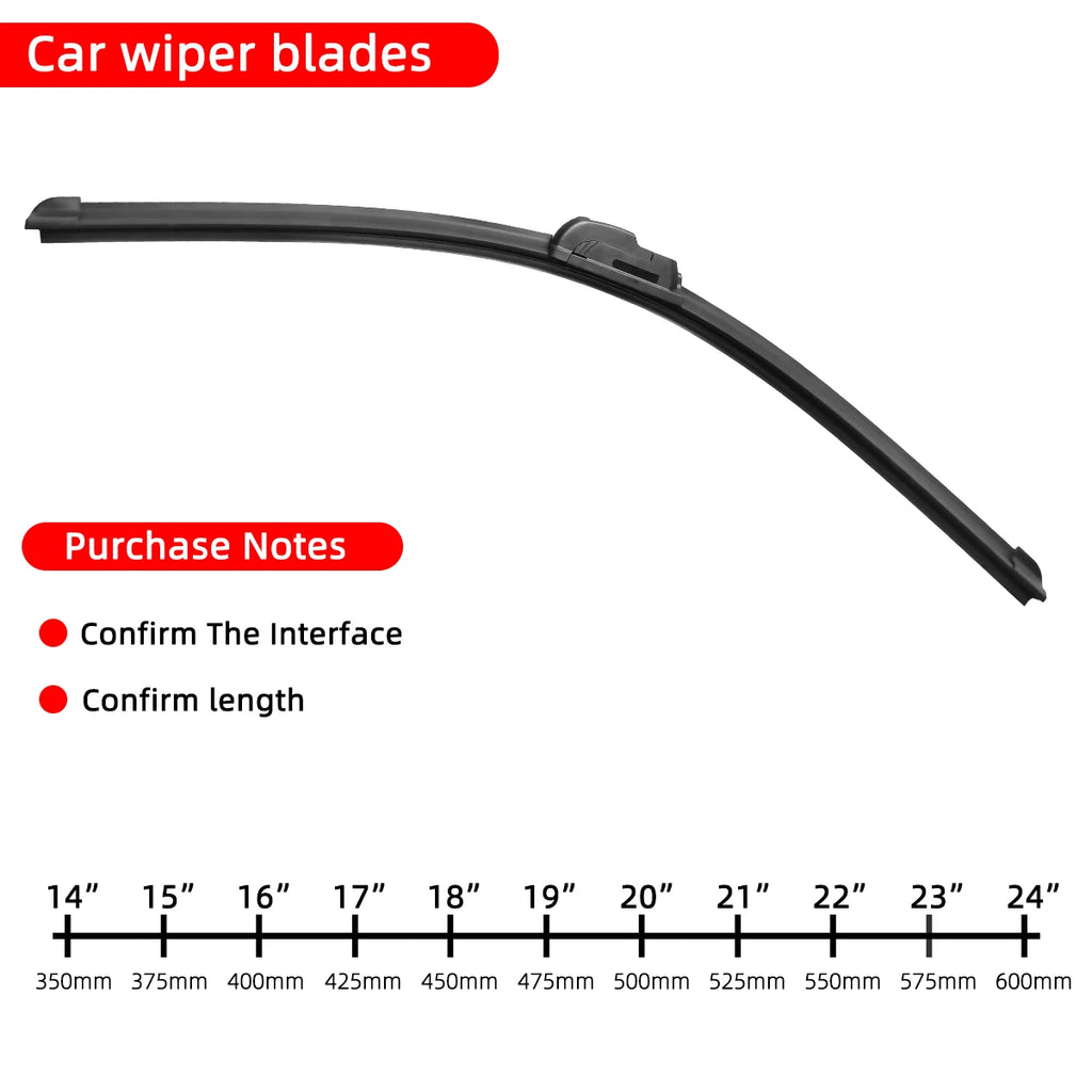 Escobillas de limpiaparabrisas para coche, gancho Universal de goma suave sin ma