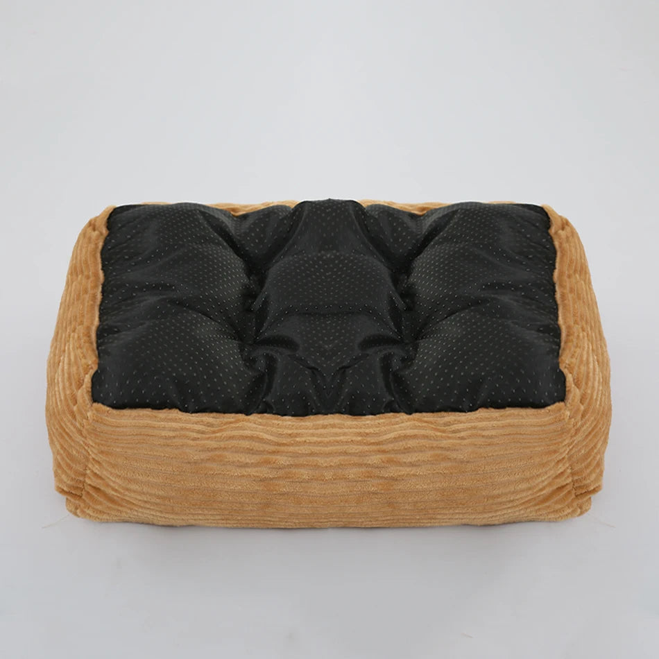 Square Plush Dog Cat Bed Sofa Bed for Medium and Small Dogs 