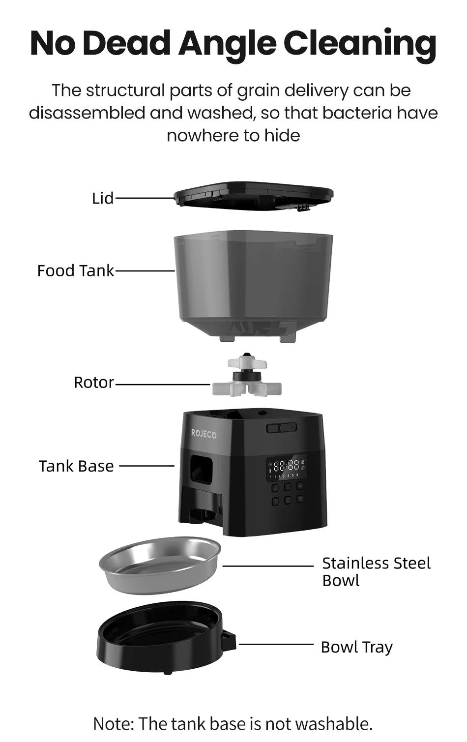 Robeco Alimentador automático para mascotas, dispensador automático de comida para gatos, accesorios de Control inteligente, alimentador para perros, comida seca