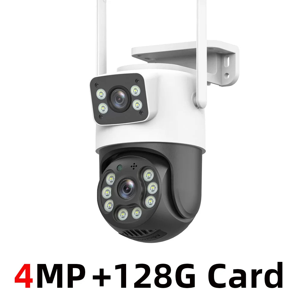 camara vigilancia wifi camara vigilancia wifi exterior Cámara de vigilancia Wifi 4K 8MP, lente Dual, inalámbrica, seguridad al aire libre, PTZ, cámaras IP, AI, detección humana, cámara CCTV, Zoom Digital 4X