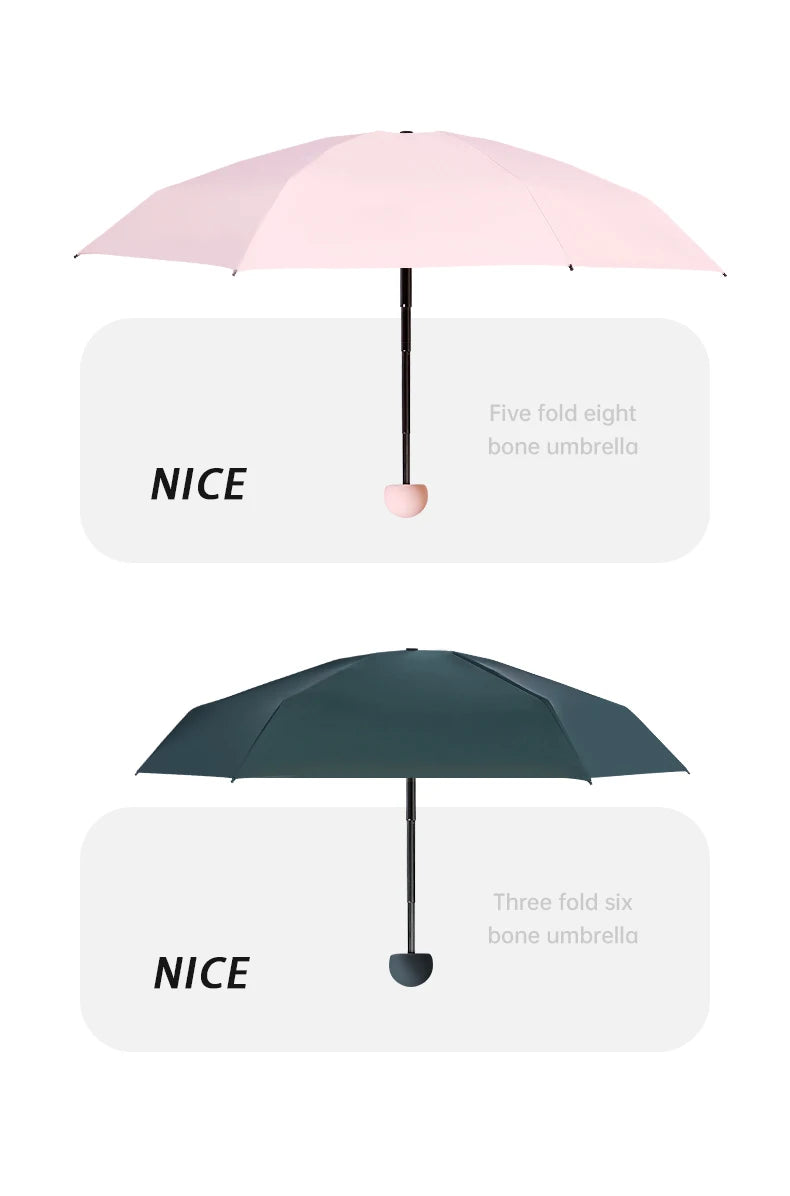 Folding Travel Umbrella, Lightweight and Portable, Waterproof, 6 Ribs r 