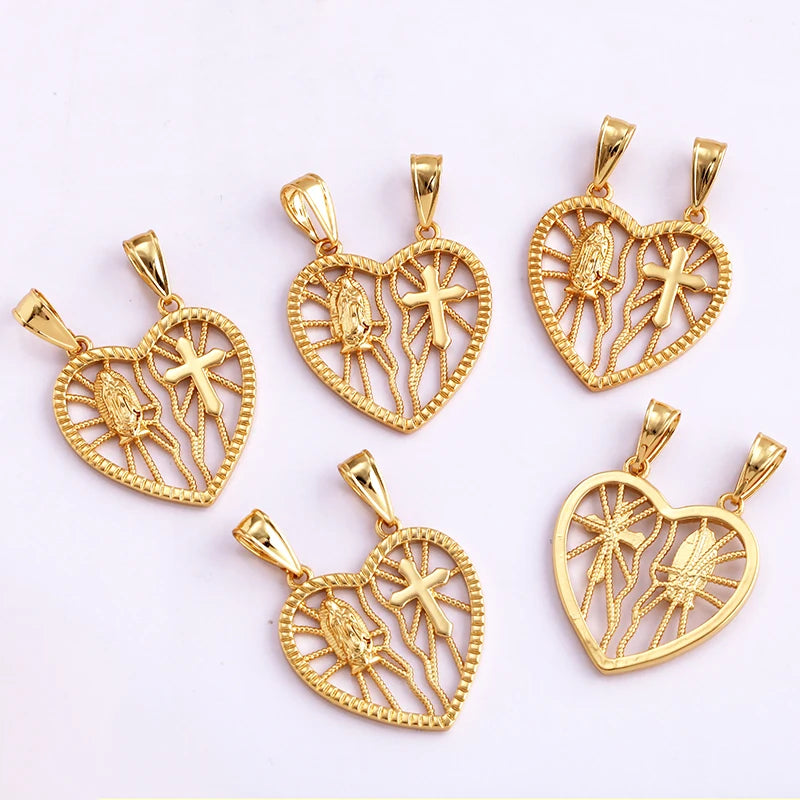 Religious Guardian Angel Jesus Pendant Love Heart Pendant 