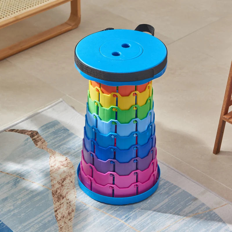 Silla de plástico retráctil portátil, taburete plegable para cocina, comedor,