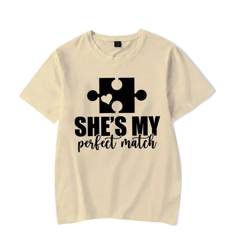 "She's My Perfect Match" Unisex T-Shirt, Short Sleeve T-Shirt 