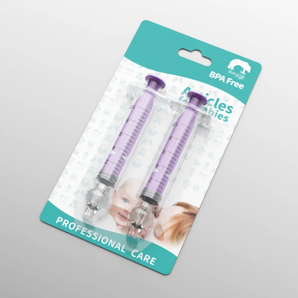 Tubo de aguja de 2 piezas para bebé, aspirador Nasal, lavadora de jeringa, equipo de limpieza de rinitis Nasal, productos de cuidado infantil