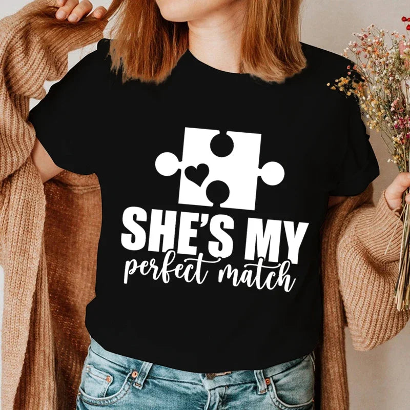 "She's My Perfect Match" Unisex T-Shirt, Short Sleeve T-Shirt 