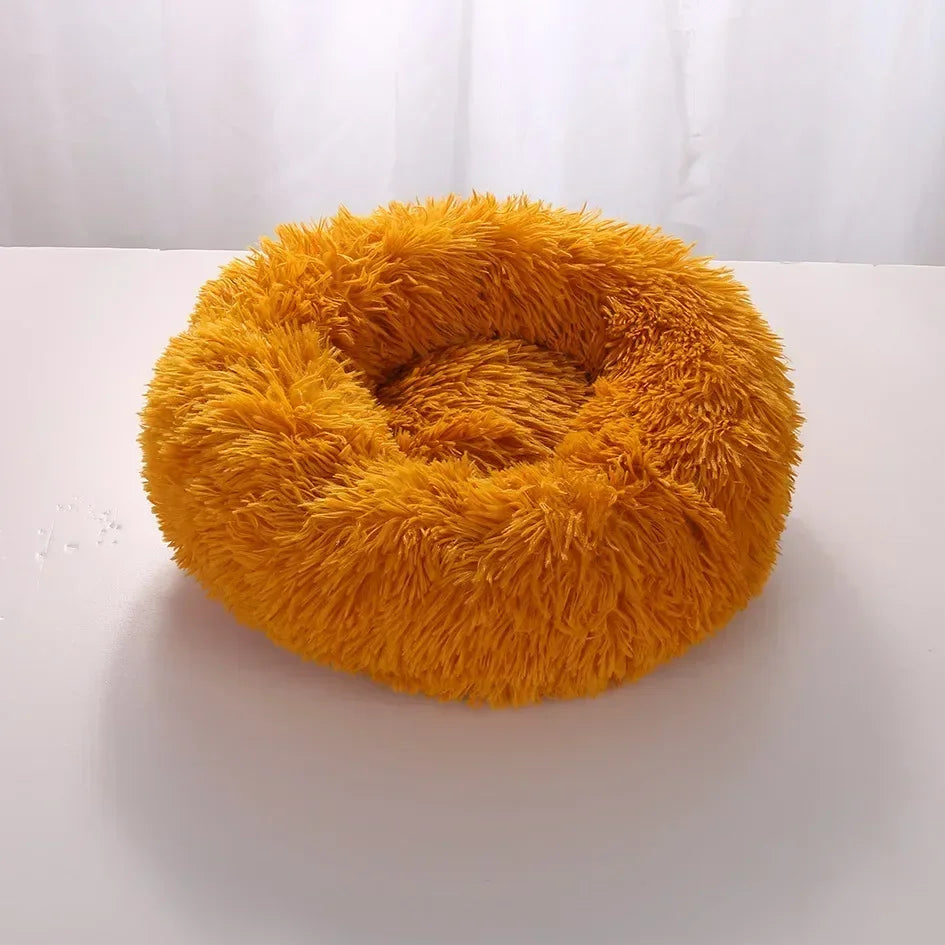 Super Soft Round Pet Bed Long Plush Dog House for Medium Dogs 