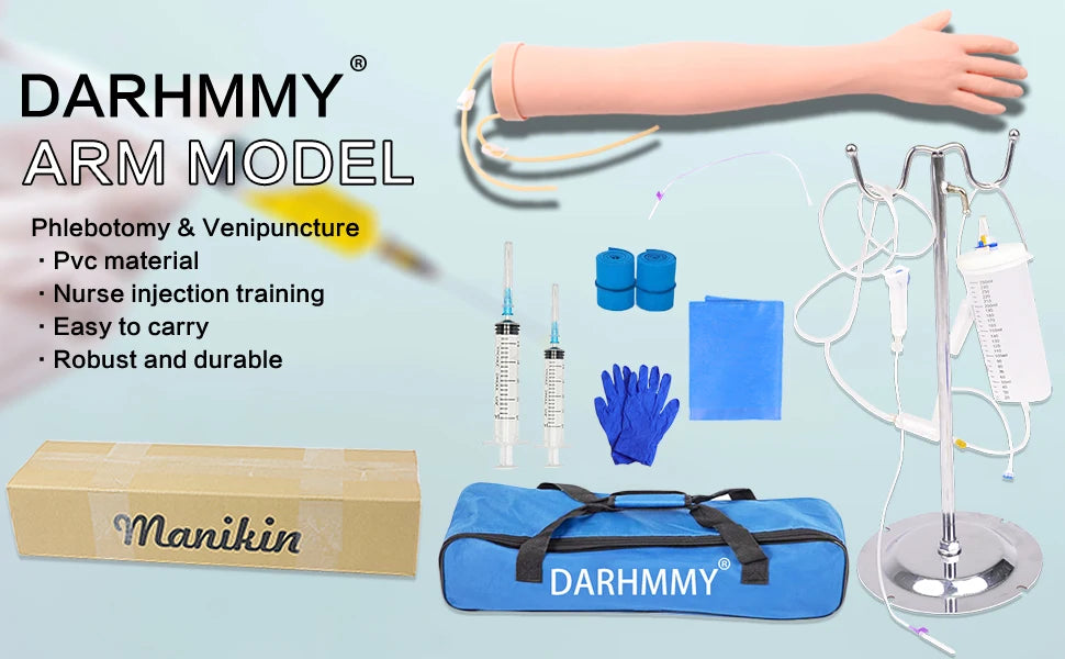 DARHMMY IV brazo de inyección, flebotomía, Kit de práctica de infusión IV, v