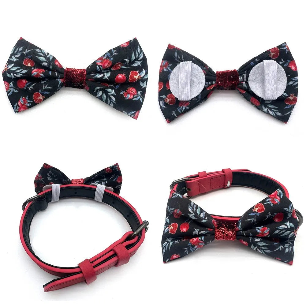 50/100 Pcs Mixcolor Pet Products Bow Tie Summer Fruit Style Co