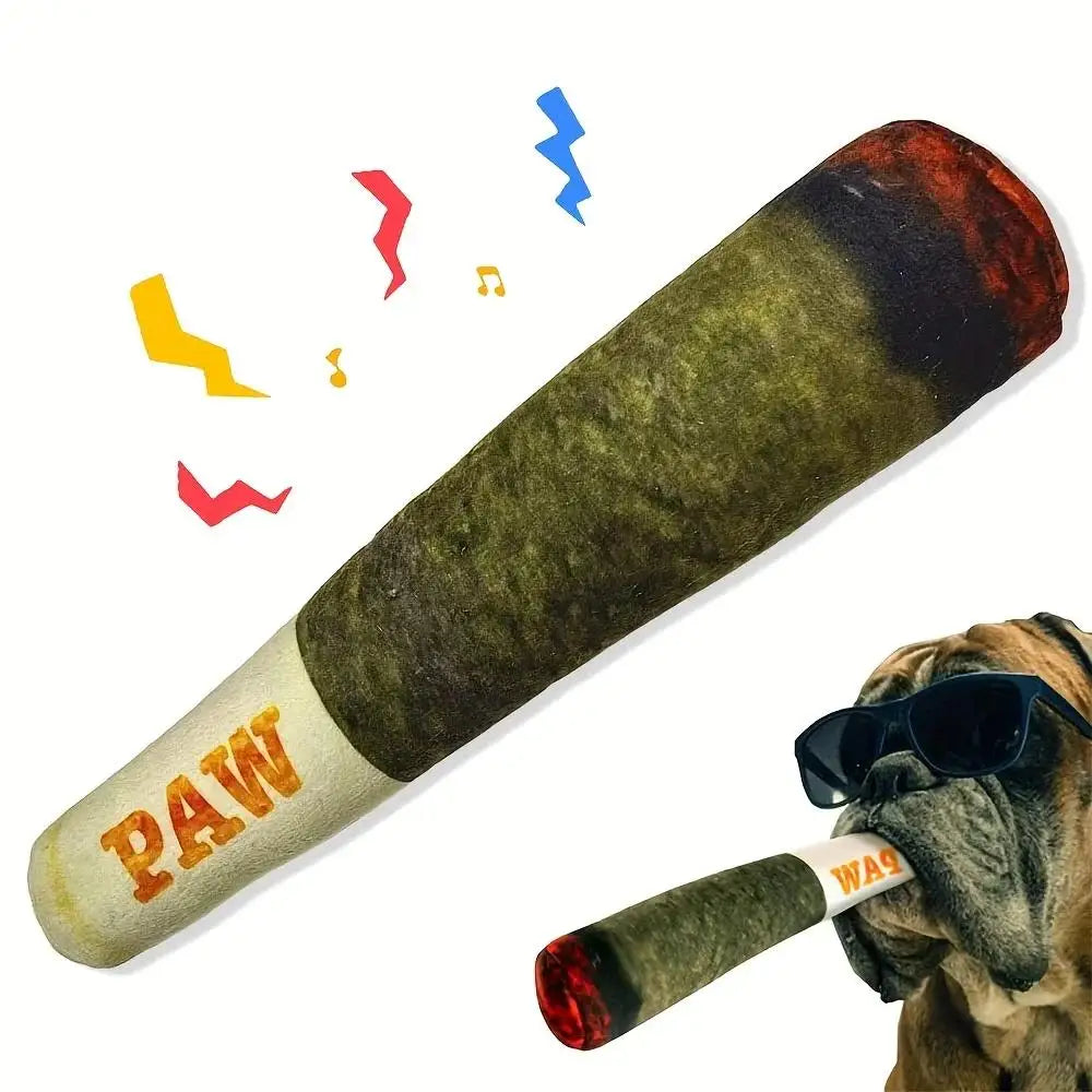 Juguete interactivo con sonido para perro, cigarro de simulación verde, juguete de felpa para mascotas para perros guapos, venta al por mayor disponible