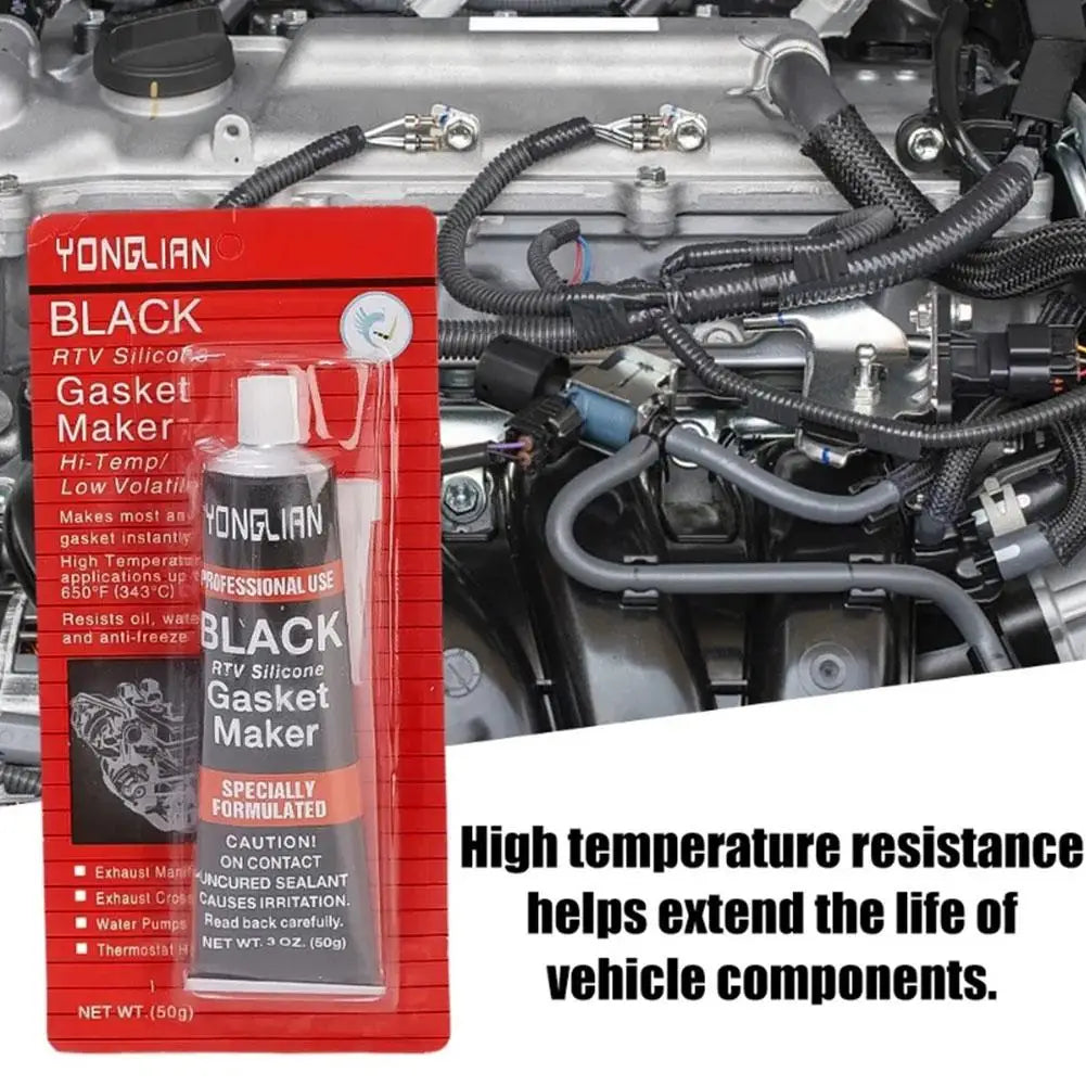 Sellador de juntas de silicona RTV, sellador negro de alta temperatura, resistente al aceite para motores, sellador automotriz con alta adherencia, C1B3
