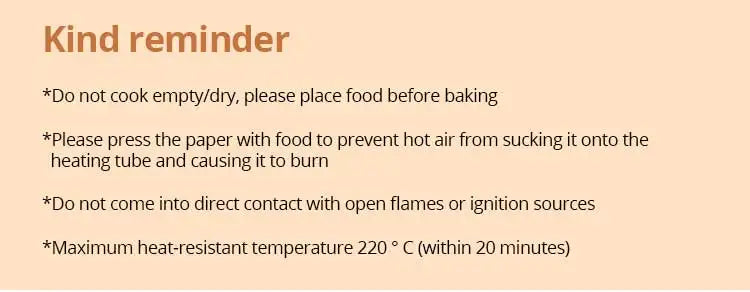 50pcs Disposable Air Fryer Parchment Paper Wood Pulp 