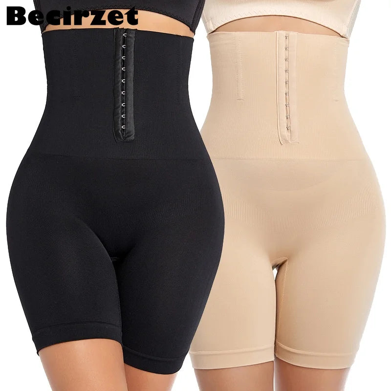 Women High Waist Flat Belt Waist Shapewear Slimming Panties Tummy Control Shapewear Shaping Straps 