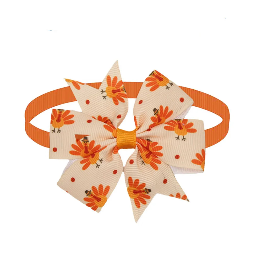 50pcs Thanksgiving Small Dog Bows Grooming Product