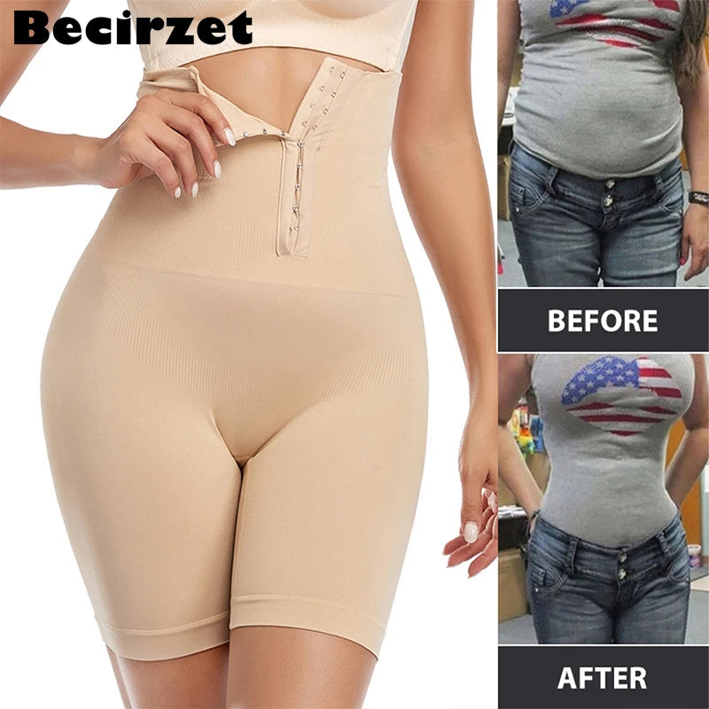 Women High Waist Flat Belt Waist Shapewear Slimming Panties Tummy Control Shapewear Shaping Straps 