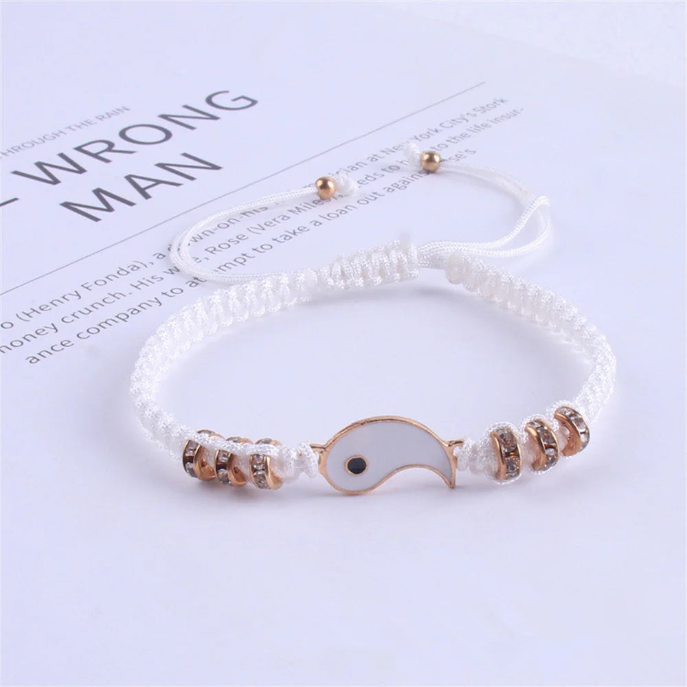 Pulseras de mejor amigo para 2 pulseras de cordón ajustable a juego, Yin Yang,