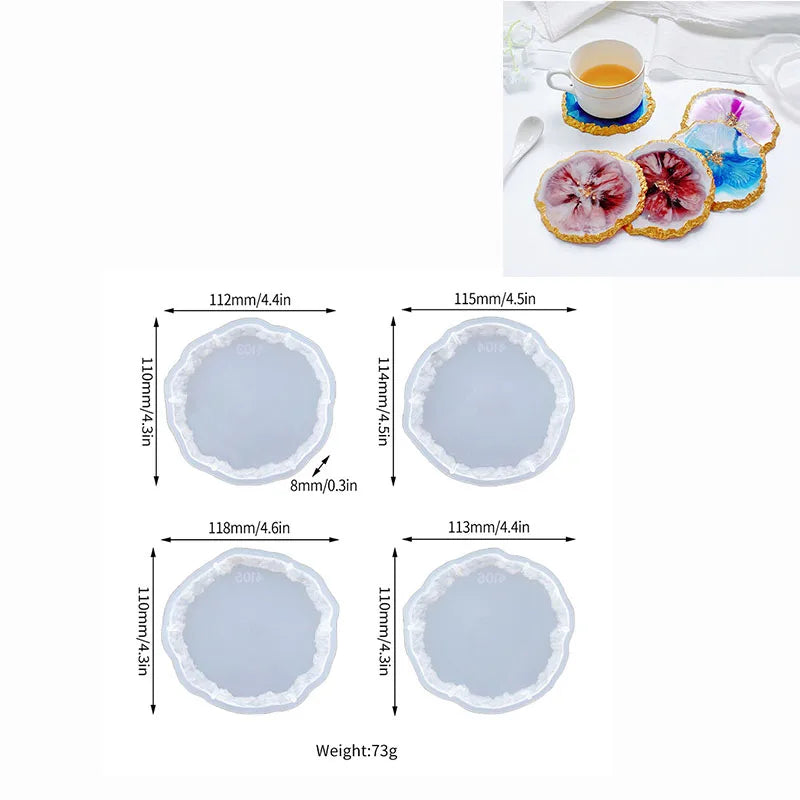 Molde de silicona de cristal DIY, plato de fruta de tres capas, disco de placa de té, moldes de resina epoxi, almohadilla de taza, molde para arte de resina, decoración del hogar