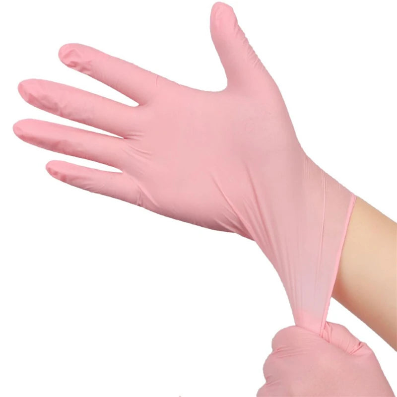 Guantes desechables de nitrilo, paquete de guantes de nitrilo sin látex en polv