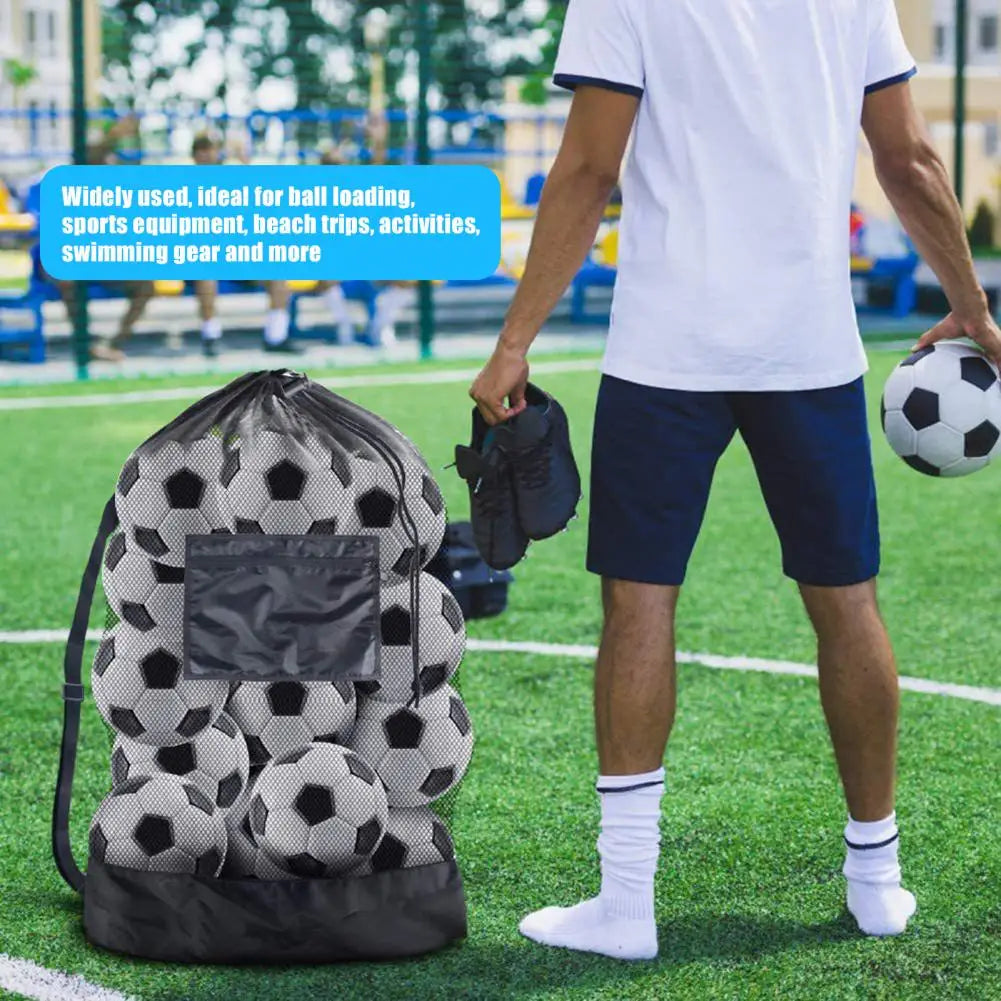 Bolsa de malla con cordón para pelota deportiva, mochila de baloncesto, fútbol, voleibol, bolsa de almacenamiento para equipo de natación