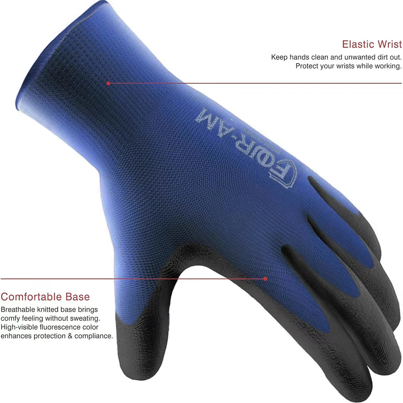 Ultra-thin PU coated work gloves, excellent grip, na shell 