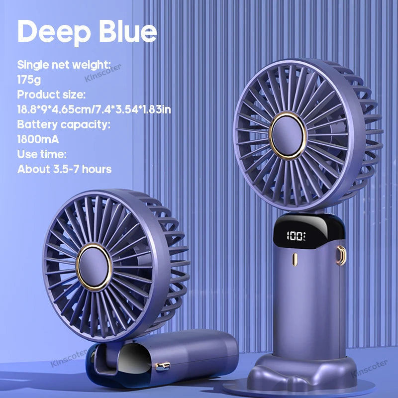 Mini USB Handheld Fan Portable Folding Neck Hanging Fan 