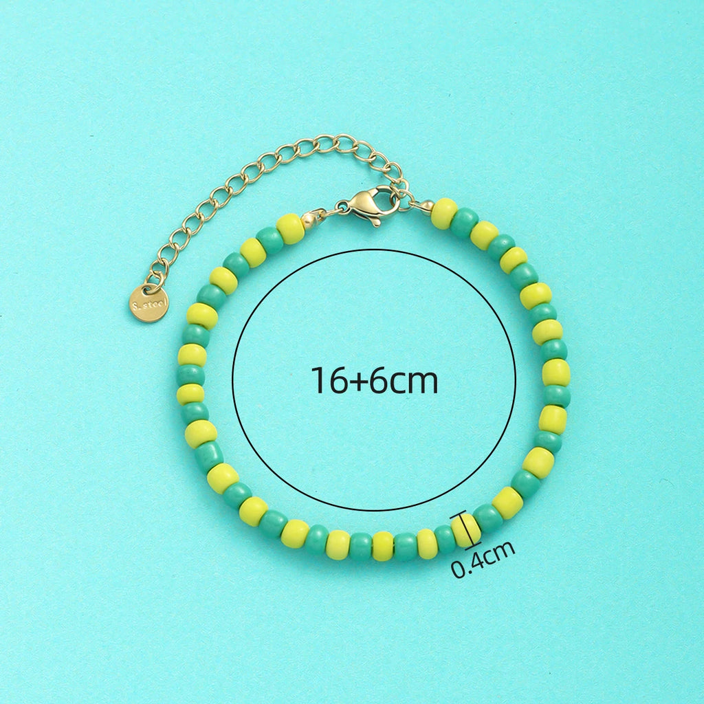 Unisex Green Color Stainless Steel Bracelet for Men Women 